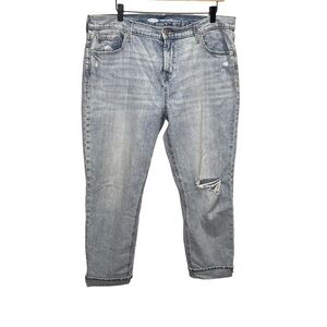 Old Navy Mid Rise Boyfriend Distressed Jeans Size 14